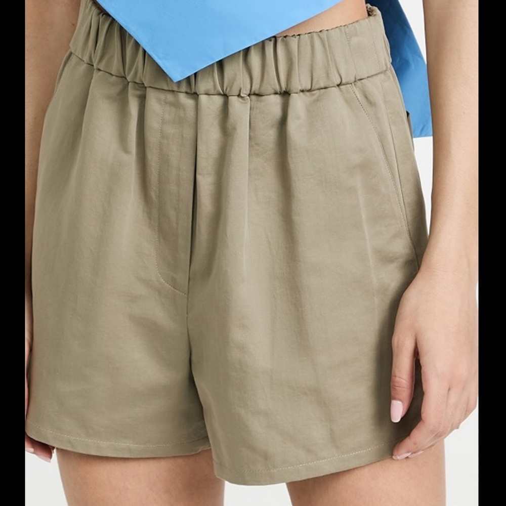 Tibi sateen pull on short